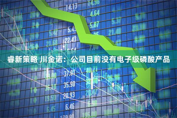 睿新策略 川金诺：公司目前没有电子级磷酸产品