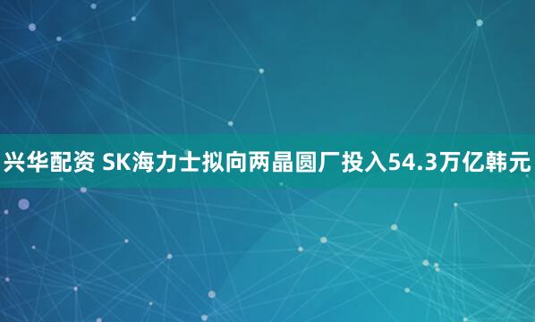 兴华配资 SK海力士拟向两晶圆厂投入54.3万亿韩元
